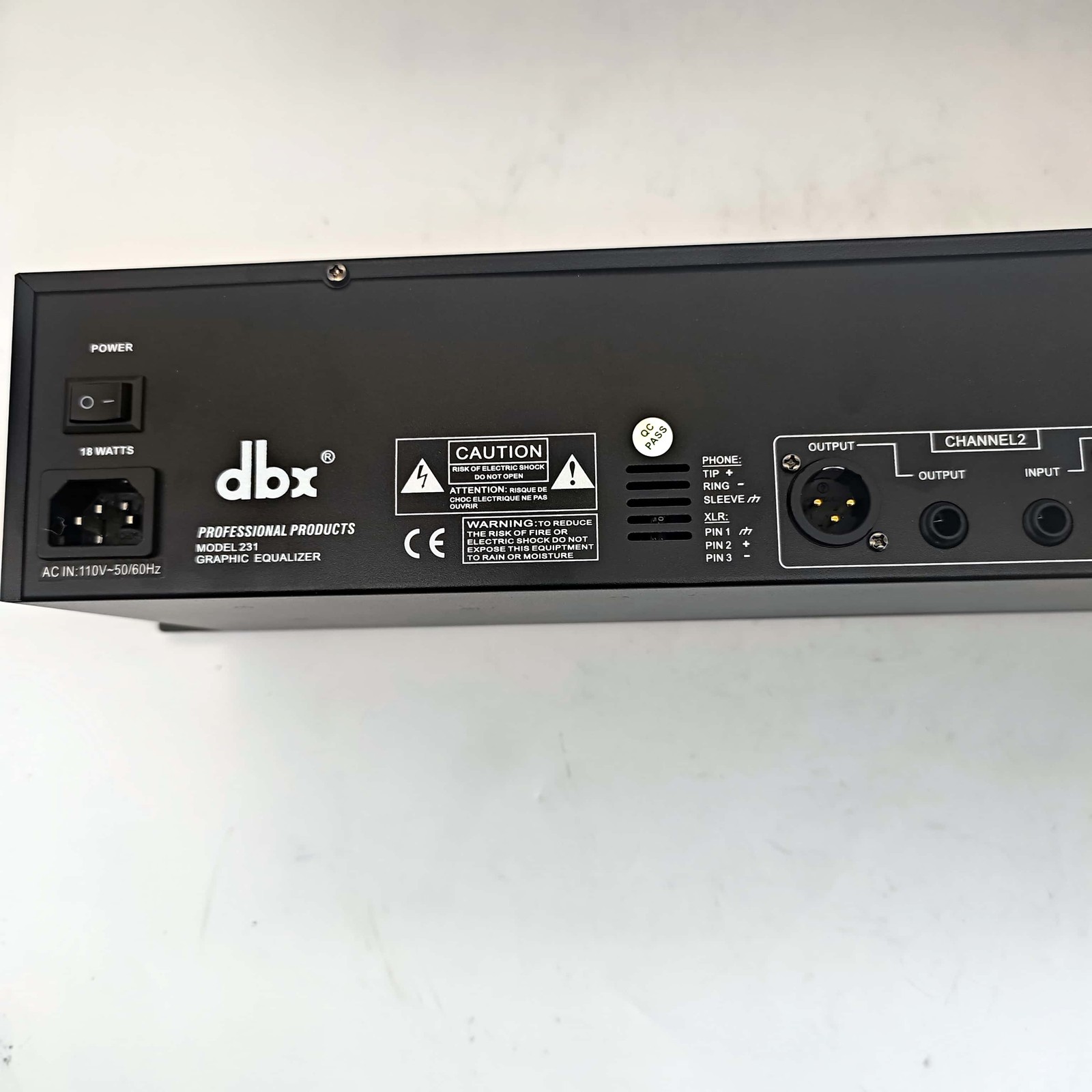 dbx 231 Dual Channel 31-Band Graphic Equalizer Rackmount Pro Audio EQ - TESTED