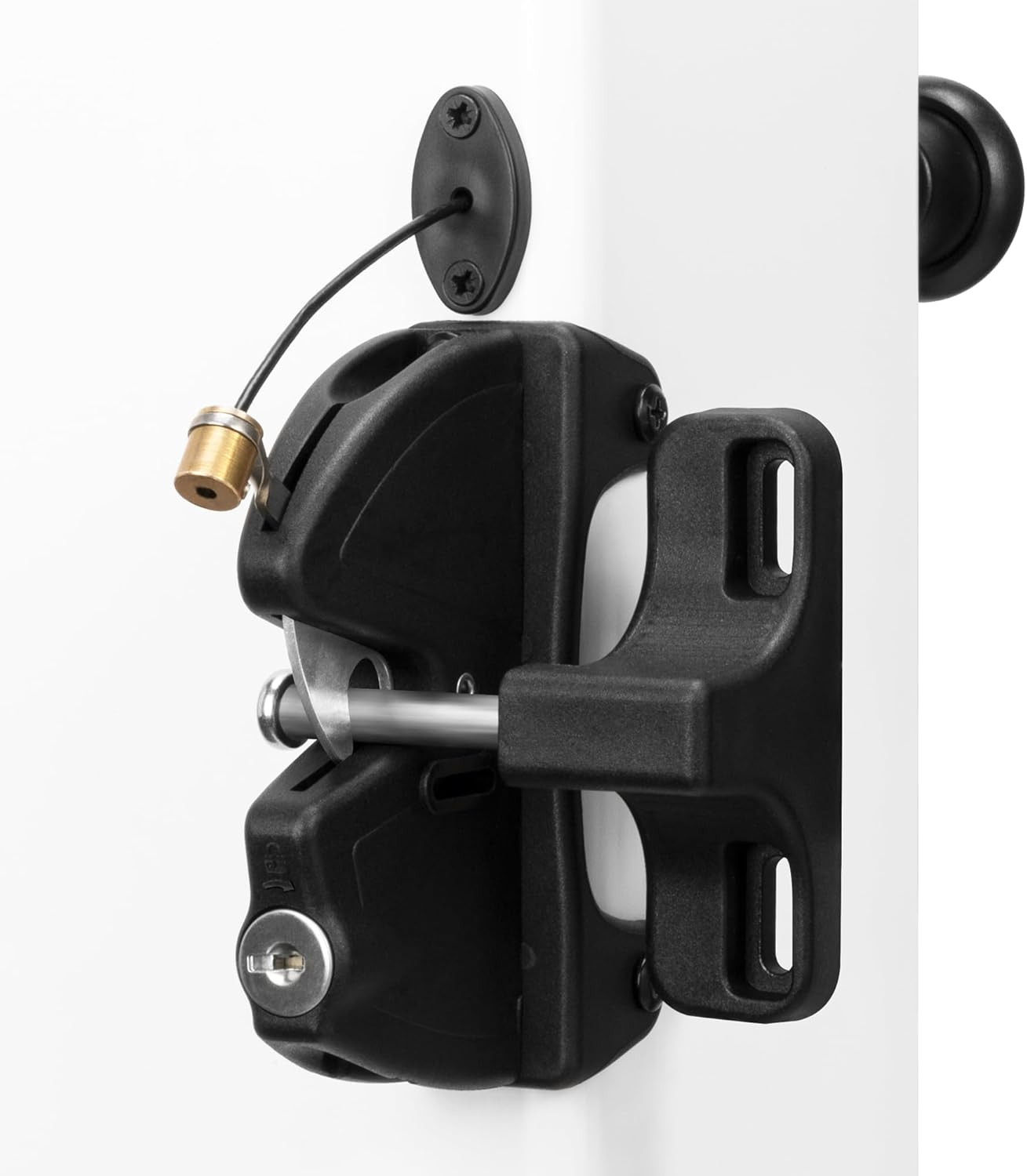 Key Lockable Two-Sided Gate Latch for Outdoor Fence, Operates 2 Side of the Gate