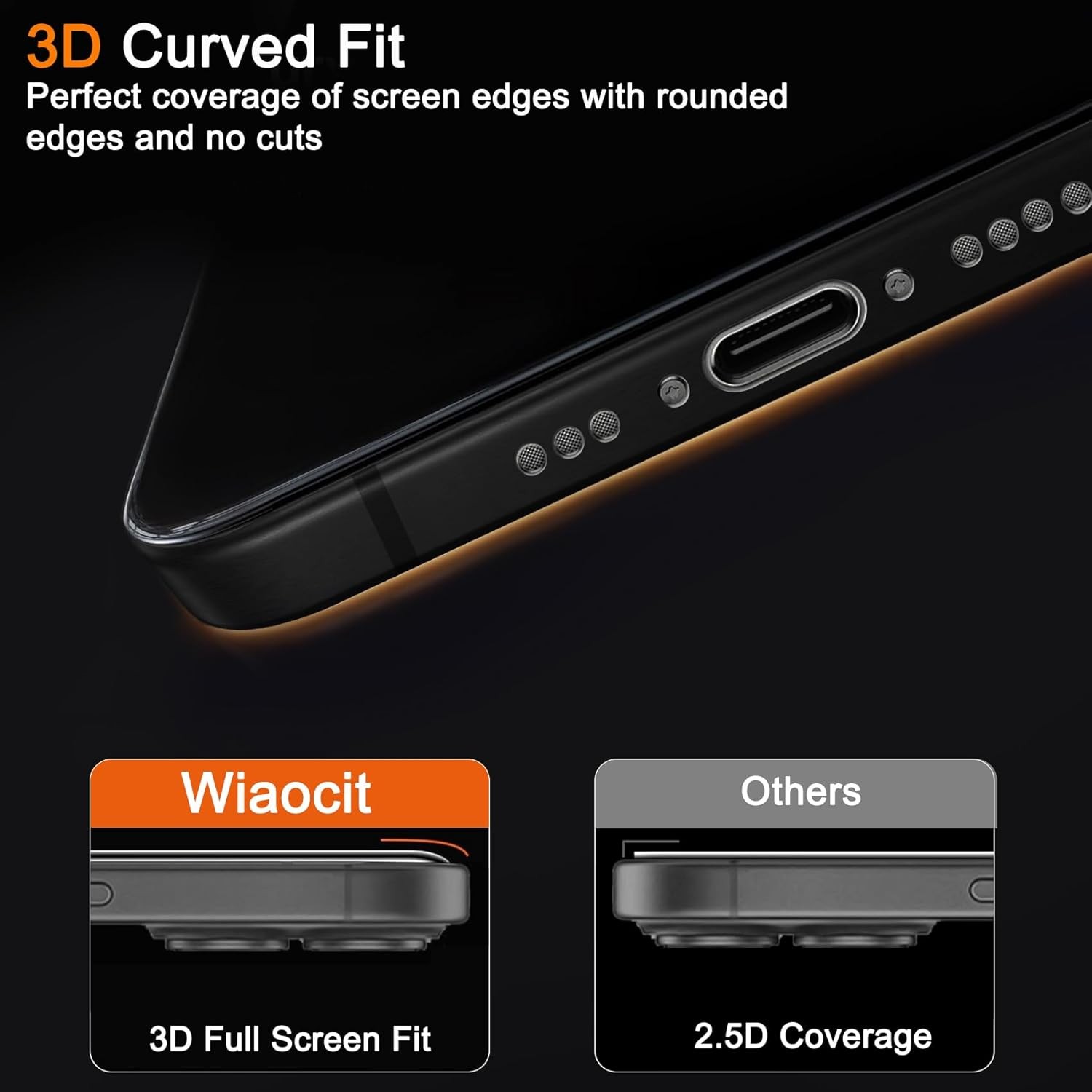 3 Pack Tempered Glass Screen Protector for iPhone 16 series with 3 Pack Camera