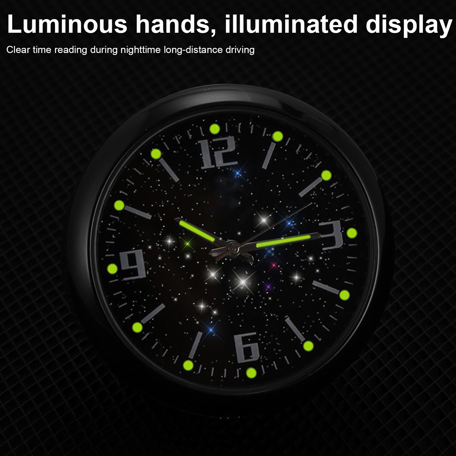 Car Dashboard Clock Mini Tiny Analog Clock Watch For Vehicle Stick On Clock