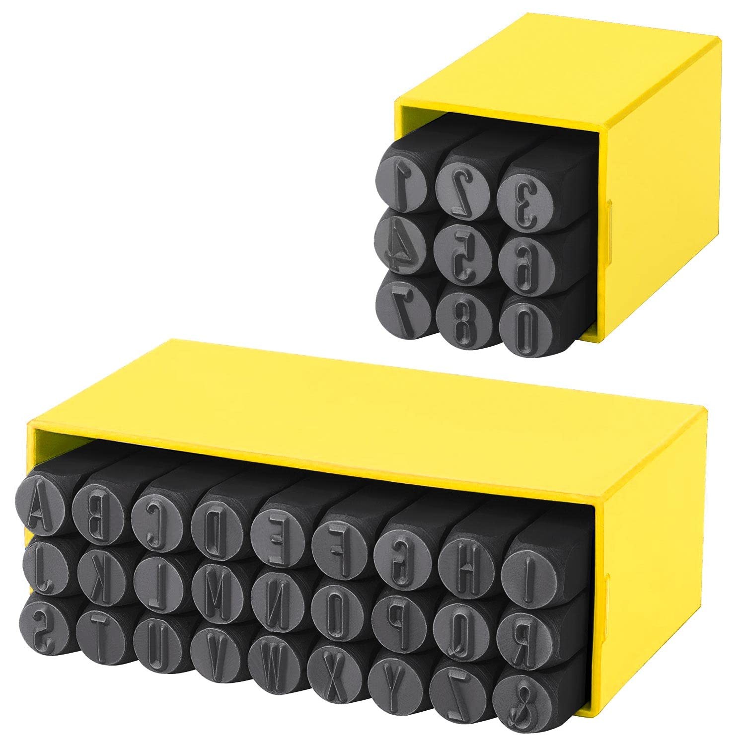 Number and Letter Stamp Set, 3/16"(5mm) Metal Stamping Kit, 3/16"(5mm), Black