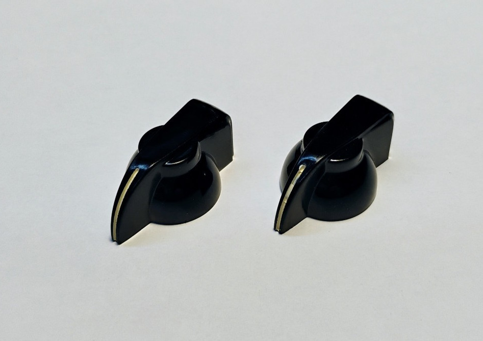 NEW PAIR Guitar / Ham Radio Chicken Head Control Knobs. 1/4" (6.4mm) Shaft.