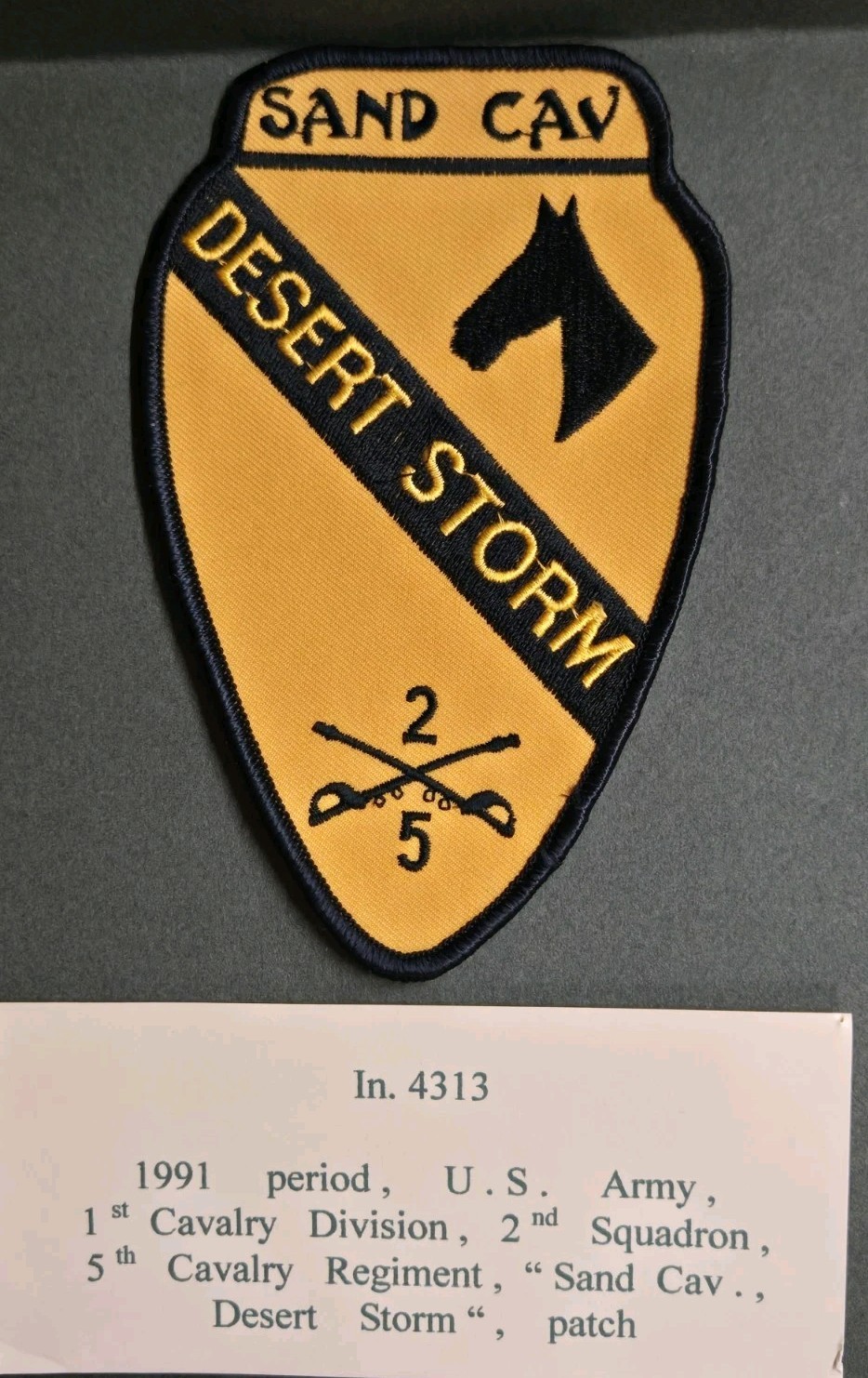 Desert Storm 1st Cavalry Division 2nd Squad 5th Cav Regiment Patch (125)
