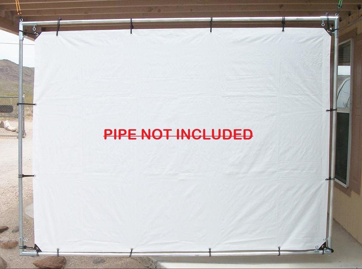 10' x 10' Outdoor Hanging Home Movie Screen Kit 3/4" Fittings PIPE NOT INCLUDED