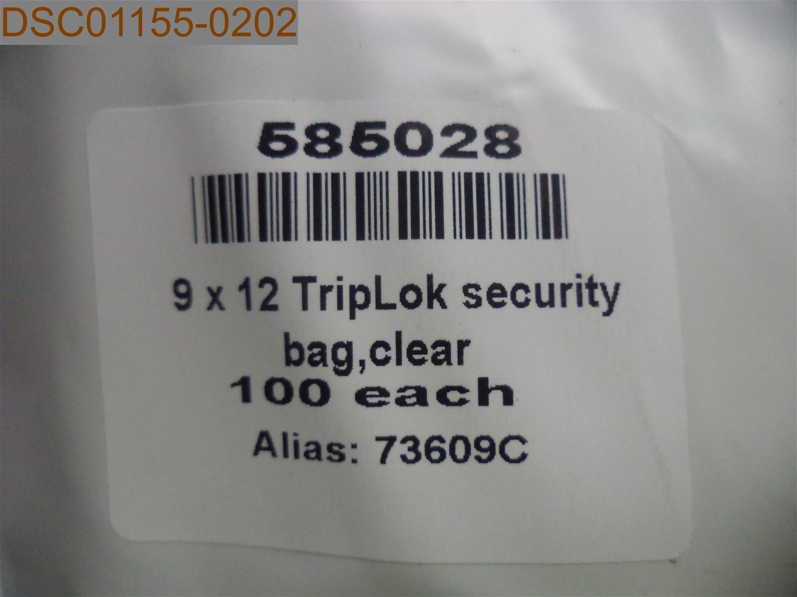 QTY = 500: TripLOK Security Bags, Clear, 9" x 12" 585028, 73609C, 13750120190522