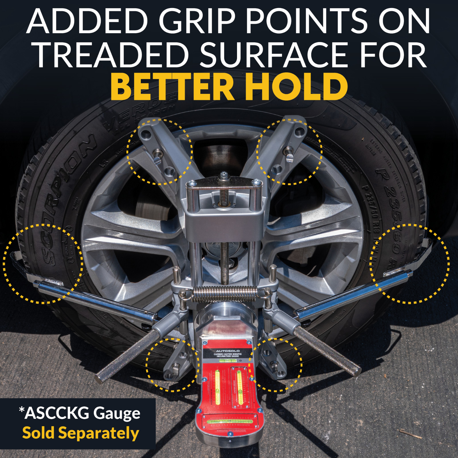 3D DSP Wheel Alignment Clamp with Tire Tread Grip Extensions & Magnetic Adapter