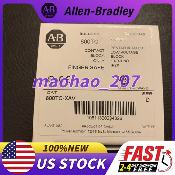 Allen Bradley 800TC-XAV Ser D Contact Block Blue Nos Oem