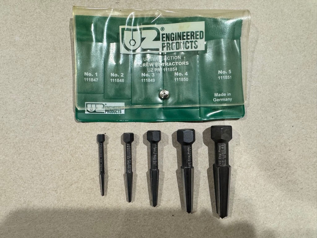 UZ 5-Pc. Dual Action Screw Extractor set, Made in Germany (READ DESCRIPTION)
