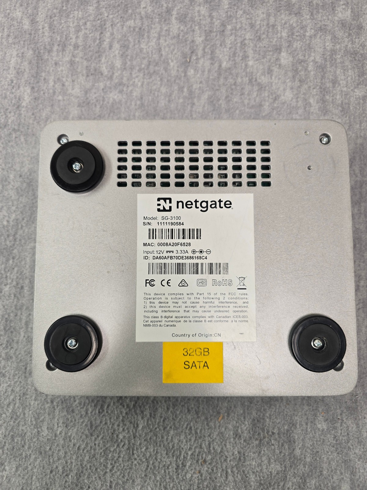 Netgate SG-3100 pfSense Security Gateway Firewall Router (No Ac Cord)