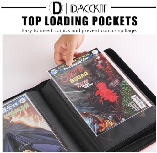 D DACCKIT Comic Binder，Comic Book Album with Sleeves Fits Regular Comics and ...
