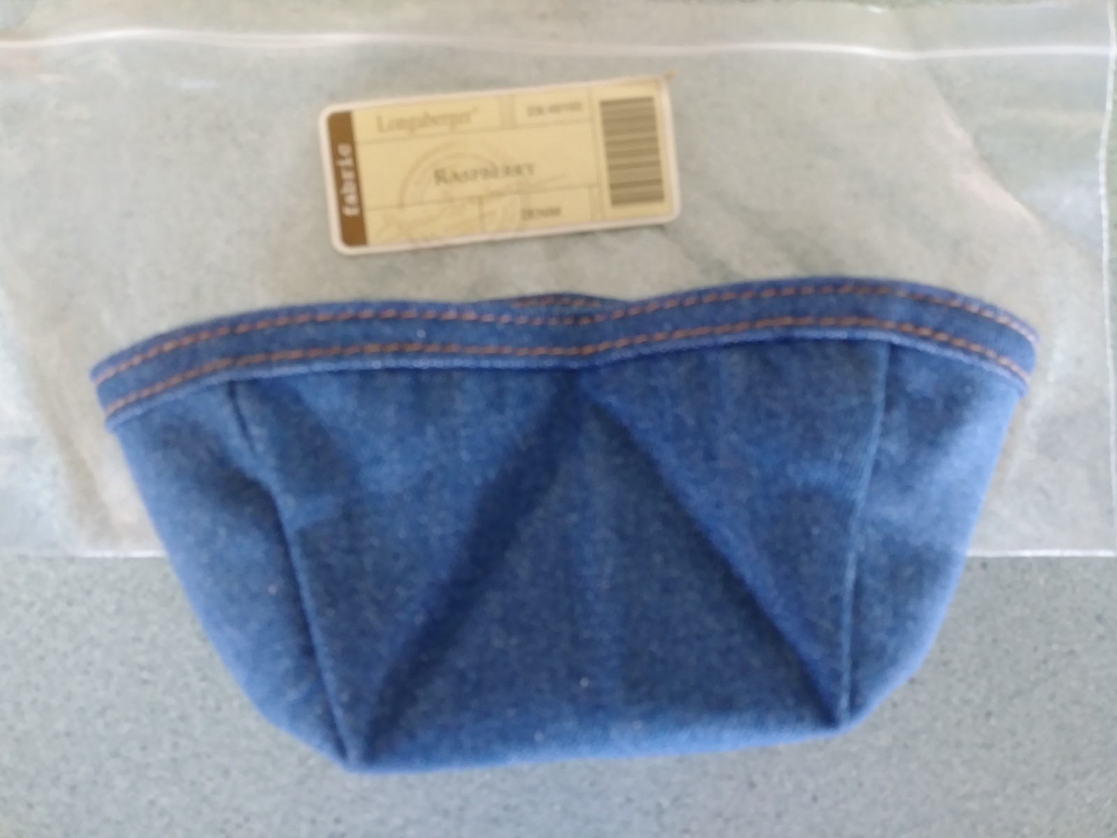 Longaberger Fabric liner in Denim for your Raspberry Booking Basket NEW