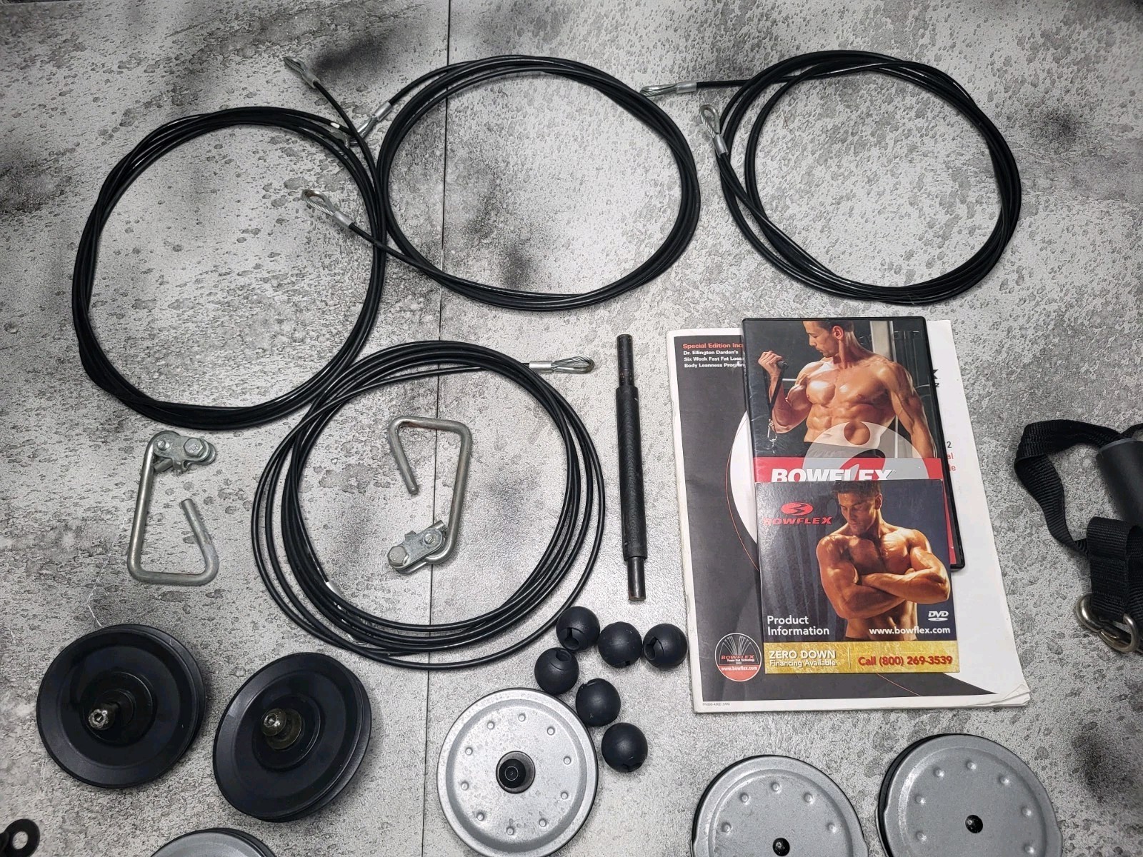 2005 Bowflex Set Cables- Pulley- Hardware- Clips -Handle