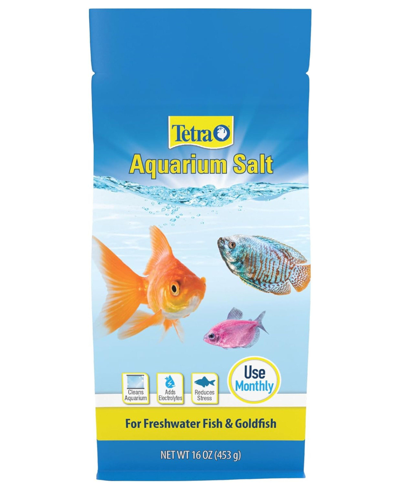 Aquarium Salt for Freshwater Fish Tanks, 16 Ounces, Salt for Tropical and Goldfi