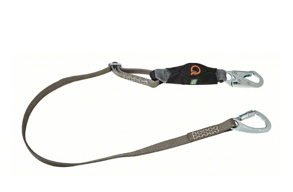 MSA Shock-Absorbing Lanyard: Shock Pack Steel Tie-Back,Steel Snap Hook #10193560