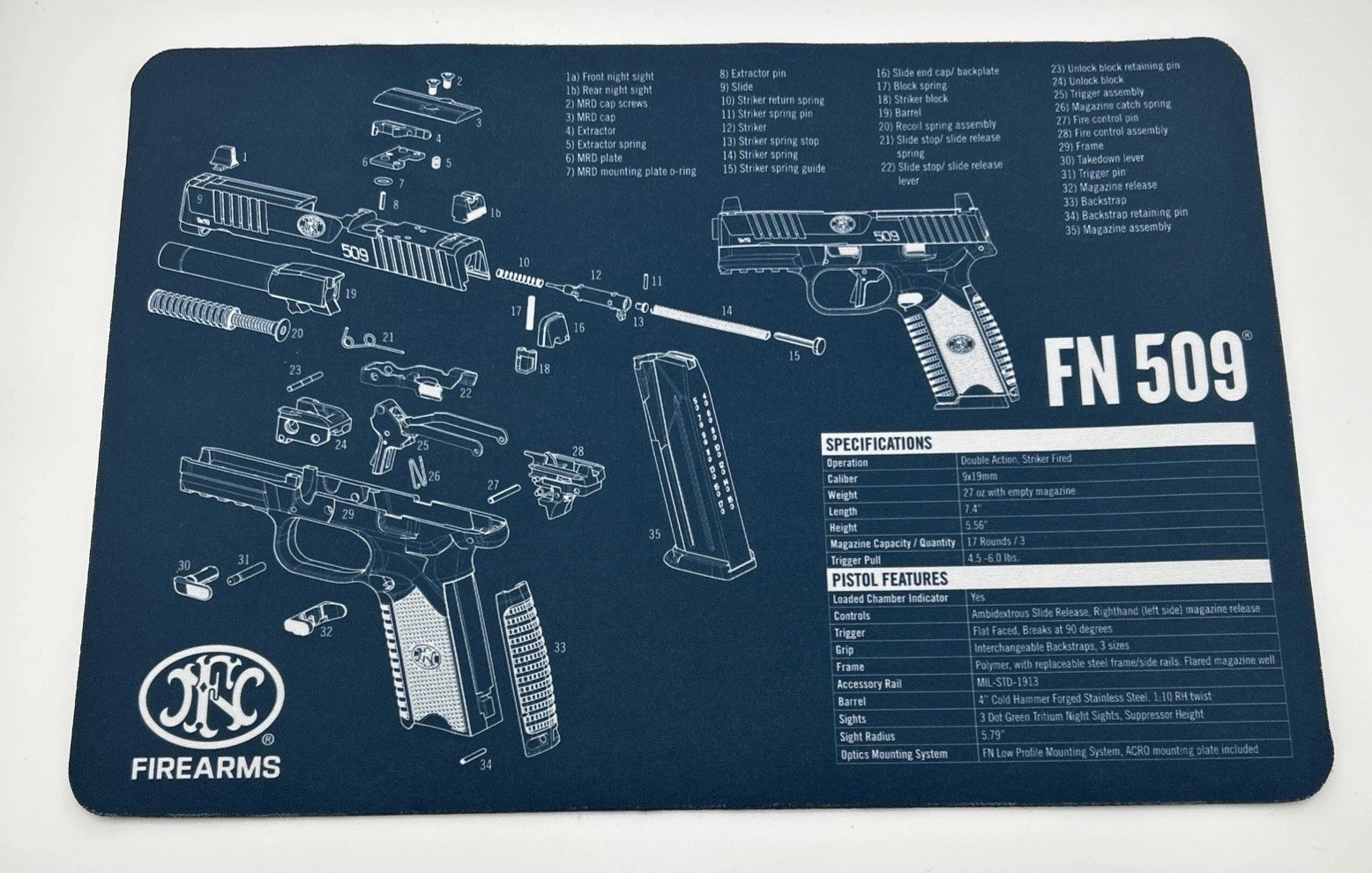 FN 509 FN Firearms Gun Cleaning Mat FN Firearms