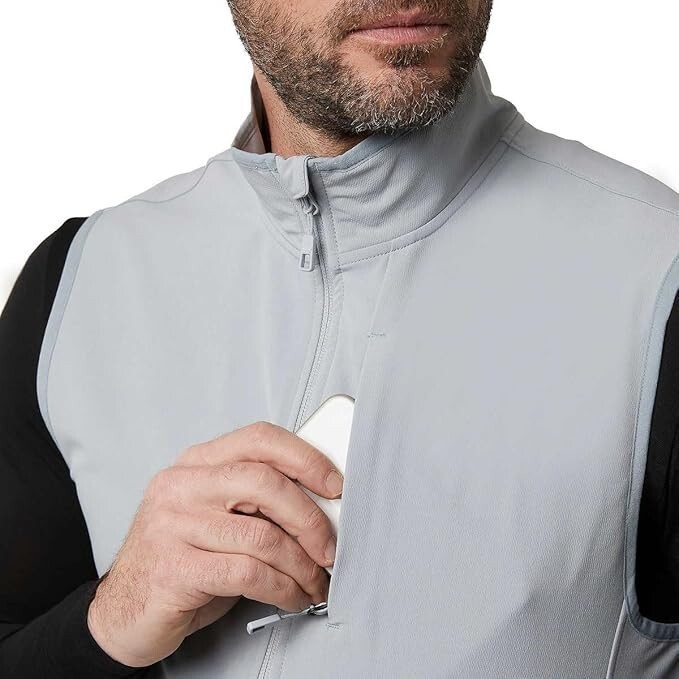 32 Degrees Heat Men’s Gray Full Zip Sleeveless Vest, Size M