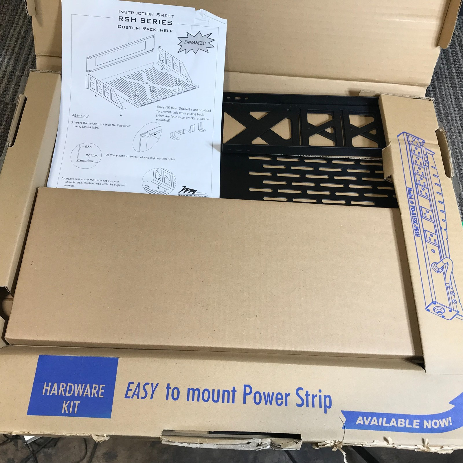 (LOT OF 3 ) Middle Atlantic Products RSHSUB-2S  Rack Shelf Sub Chassis 2 Space