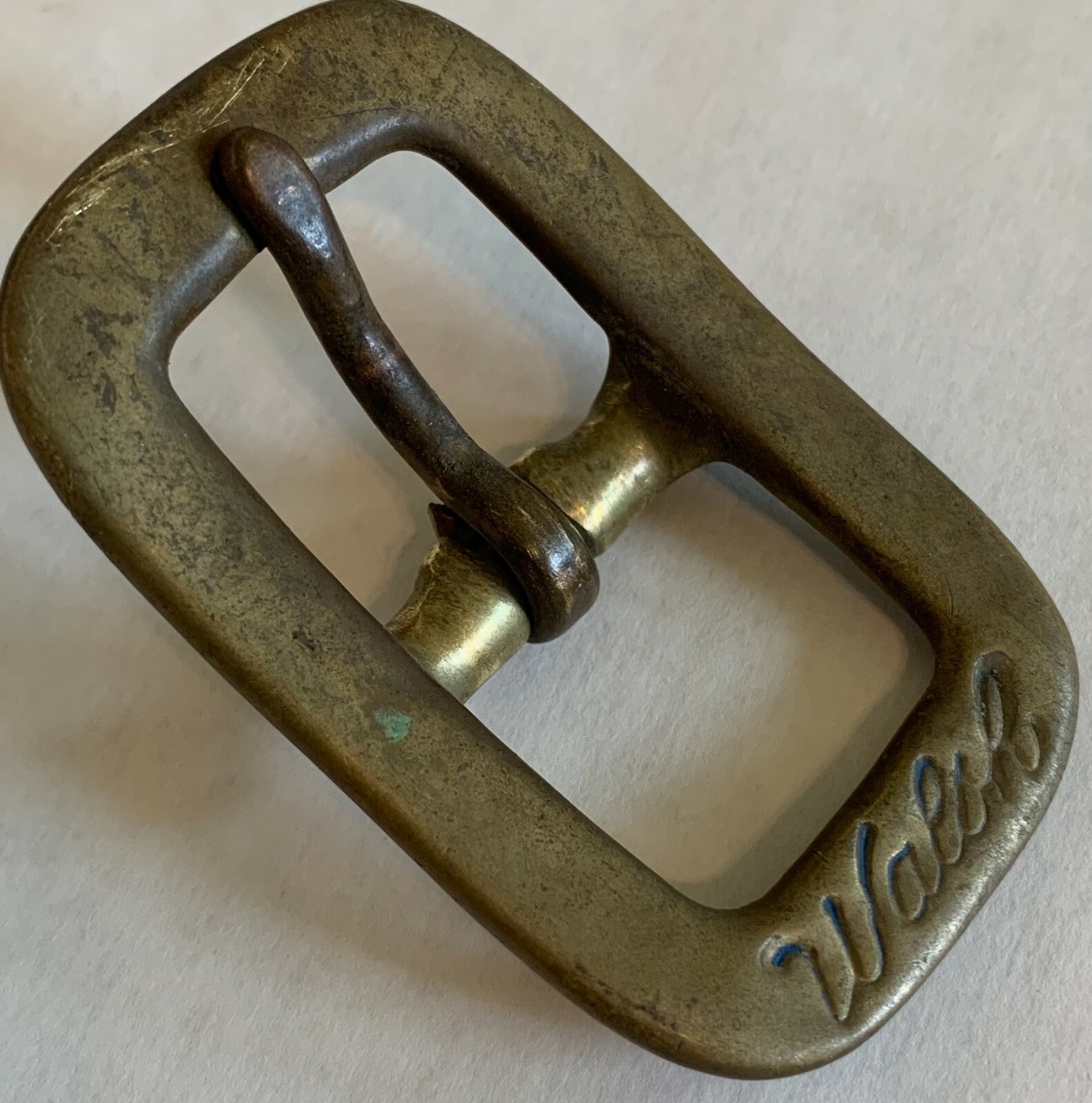 Walsh Solid Brass Buckle 2 1/2 X 1 1/2 for strap tie 7/8" belts Equestrian gear