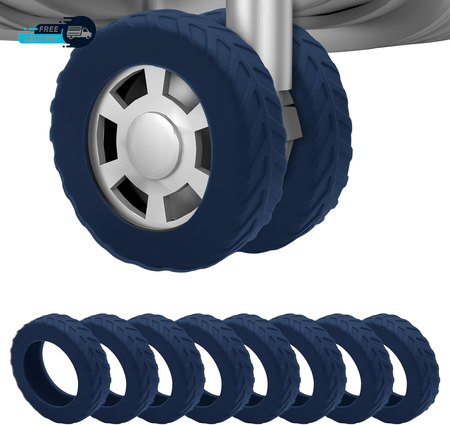 8Pcs Luggage Wheel Covers Silicone Suitcase Cover for 2-2.4'' Spinner Wheel