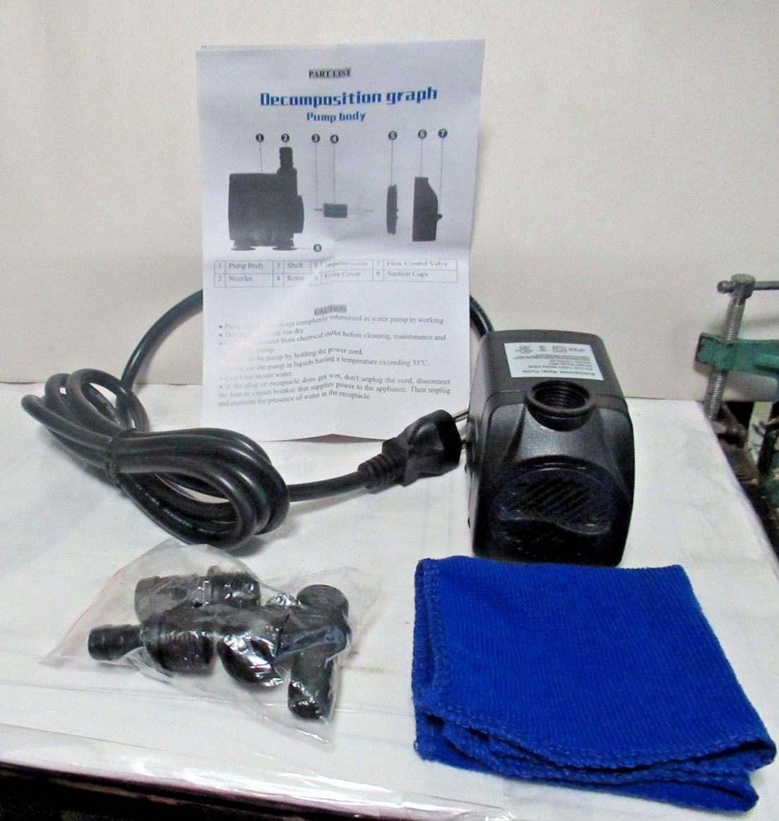 Fountain Pump, 400GPH Submersible , Durable 25W Outdoor Water Pump & 6.5' CORD