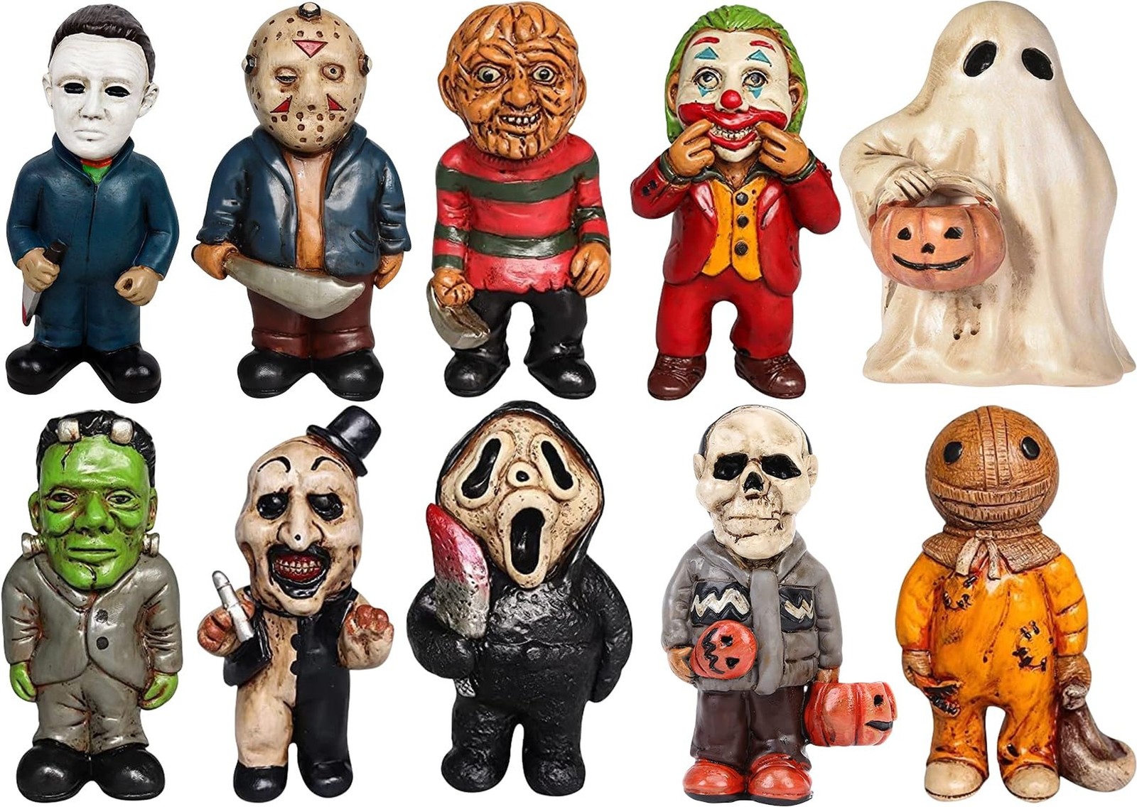 Horror Movie Garden Statue, 10pcs Horror Movie Garden Gnomes Killer Set, Nigh...