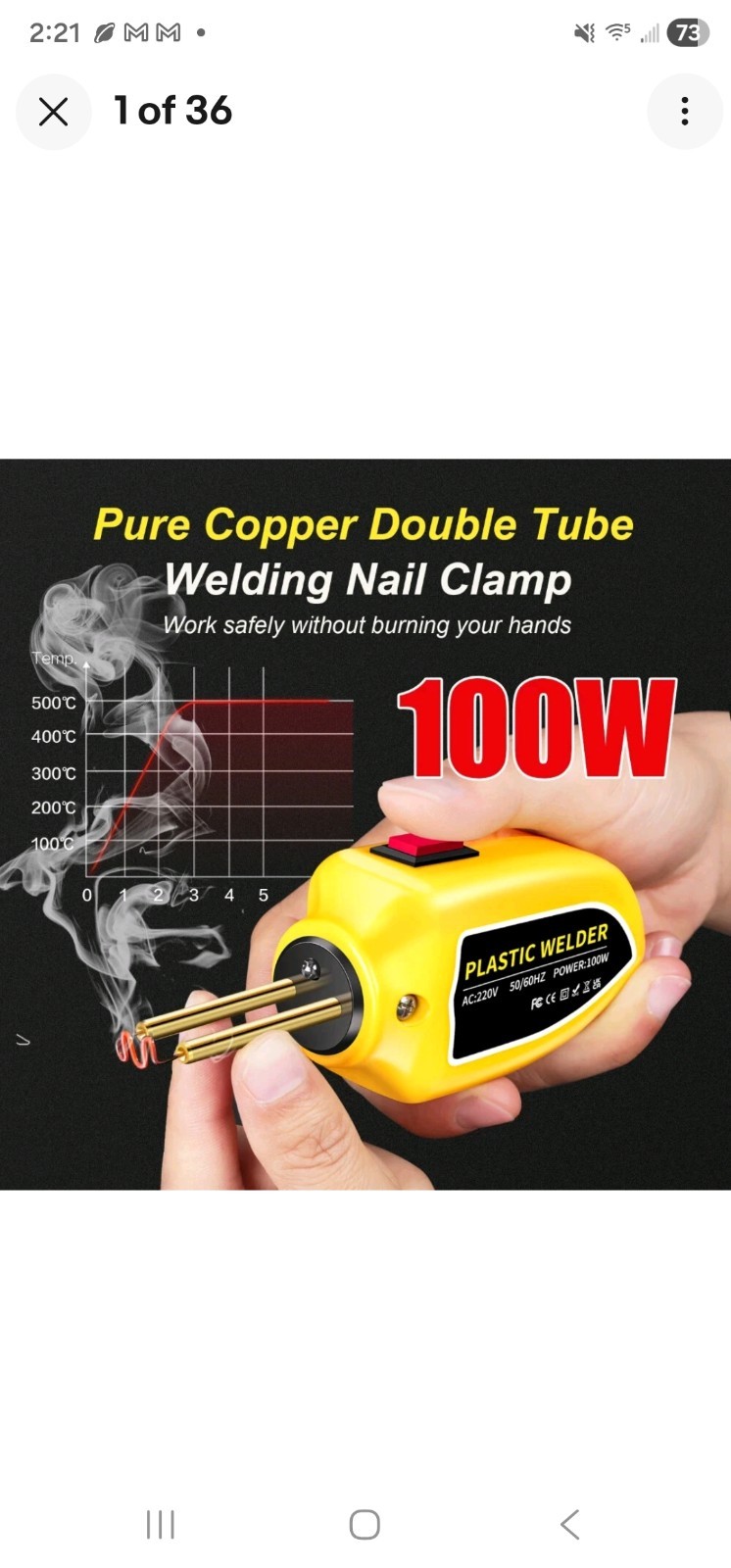 Plastic Welding Gun Kit with Tools 100W