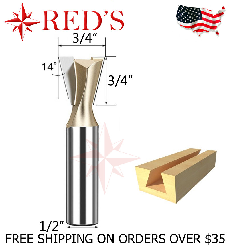 Tideway Carbide PRO LC03031208 3/4" x 14° dovetail 1/2" shank router bit