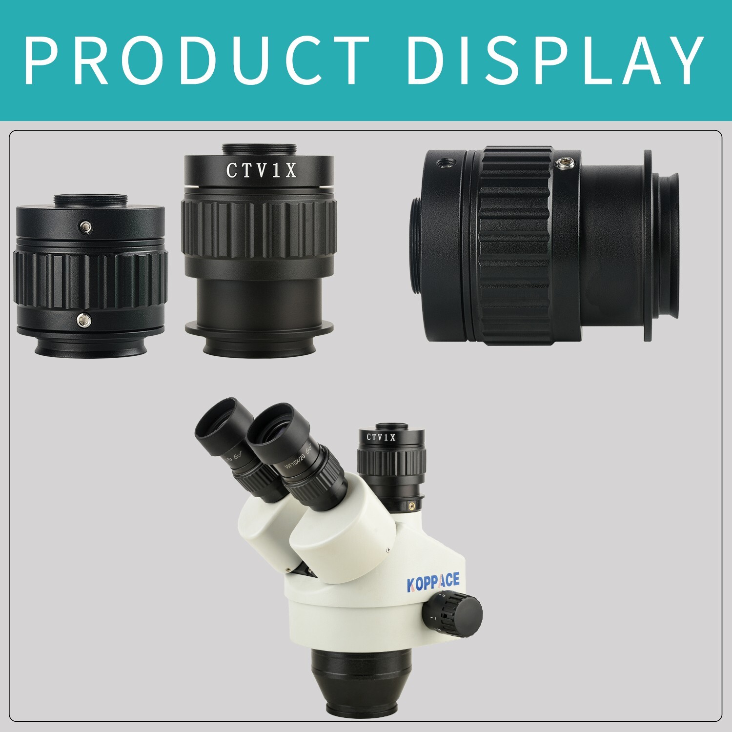 KOPPACE 1X Microscope Interface Adjustable Focal Length 38mm Mounting Interface