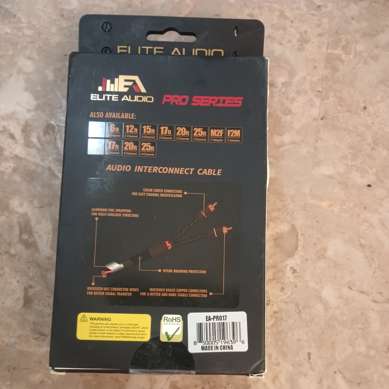Elite Audio Pro Series 17ft. 2-Channel Audio Interconect Cable