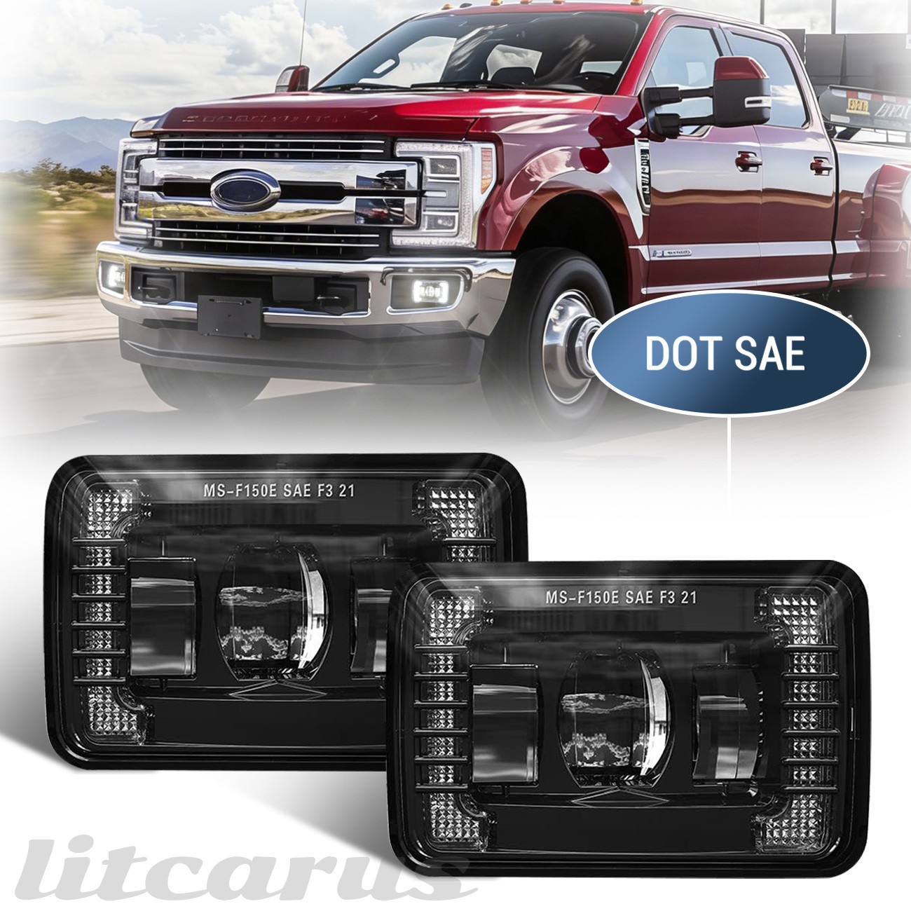 LED Fog Lights Bumper Lamps DRL Assembly for 2017 2018 2019 Ford F-250 F-350