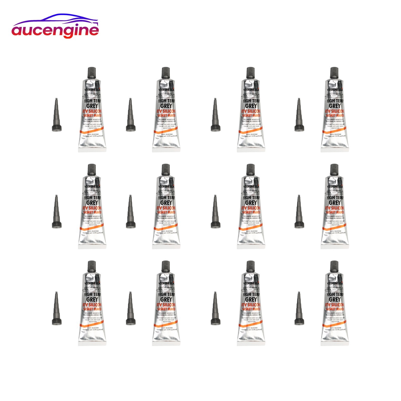 12* Grey RTV Silicone Gasket Maker High Temp Instant Sealant For Valve Cover