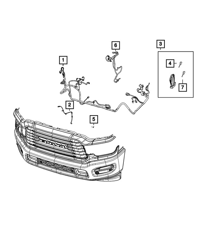 Genuine Mopar Front End Module Wiring 52112323AE