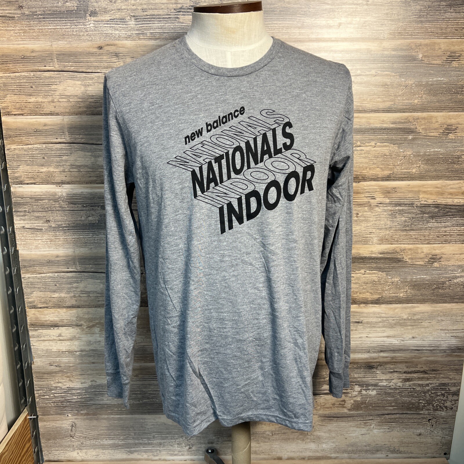 AllMade New Balance Nationals Indoor Long Sleeve Gray Top Size Large NWOT V3