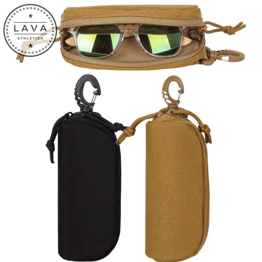Tactical Molle Eyeglass Case Glasses Pouch Sunglasses Bag with Carabiner Hook US