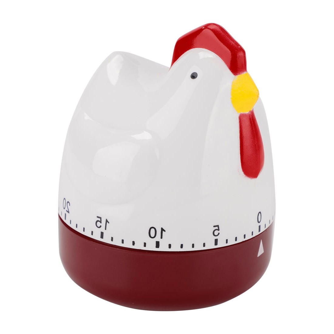 Kitchen Cooking Chicken Shaped Mechanical Alarm Timer 60 Seconds White Red