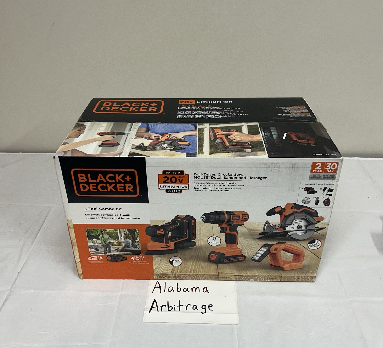 BLACK+DECKER 20V Max* Lithium Ion 4 Tool Combo Kit - BD4KITCDCMSL IN HAND NWT
