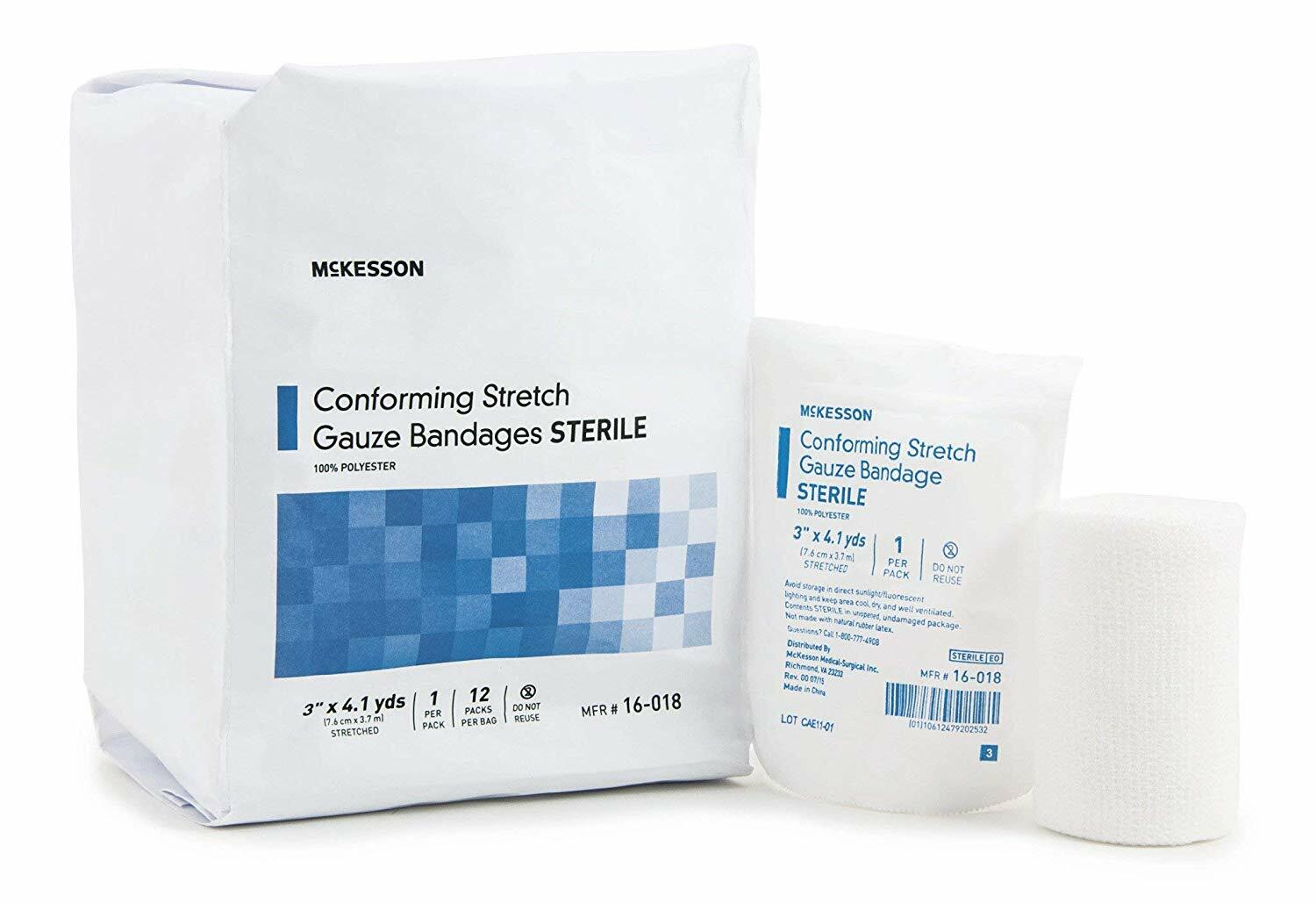 McKesson Conforming Bandage Poly Blend 3 Inch X 4-1/10 Yard Roll Sterile CS/96