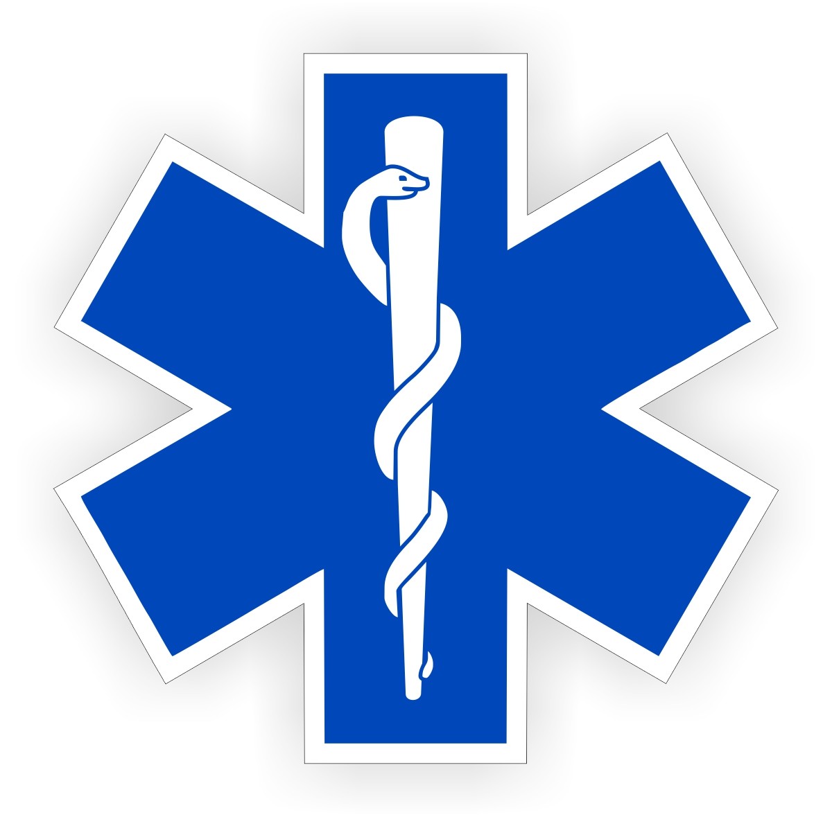 Star of Life Hard Hat Sticker | Helmet EMT Decal | Rescue Paramedic Firefighter