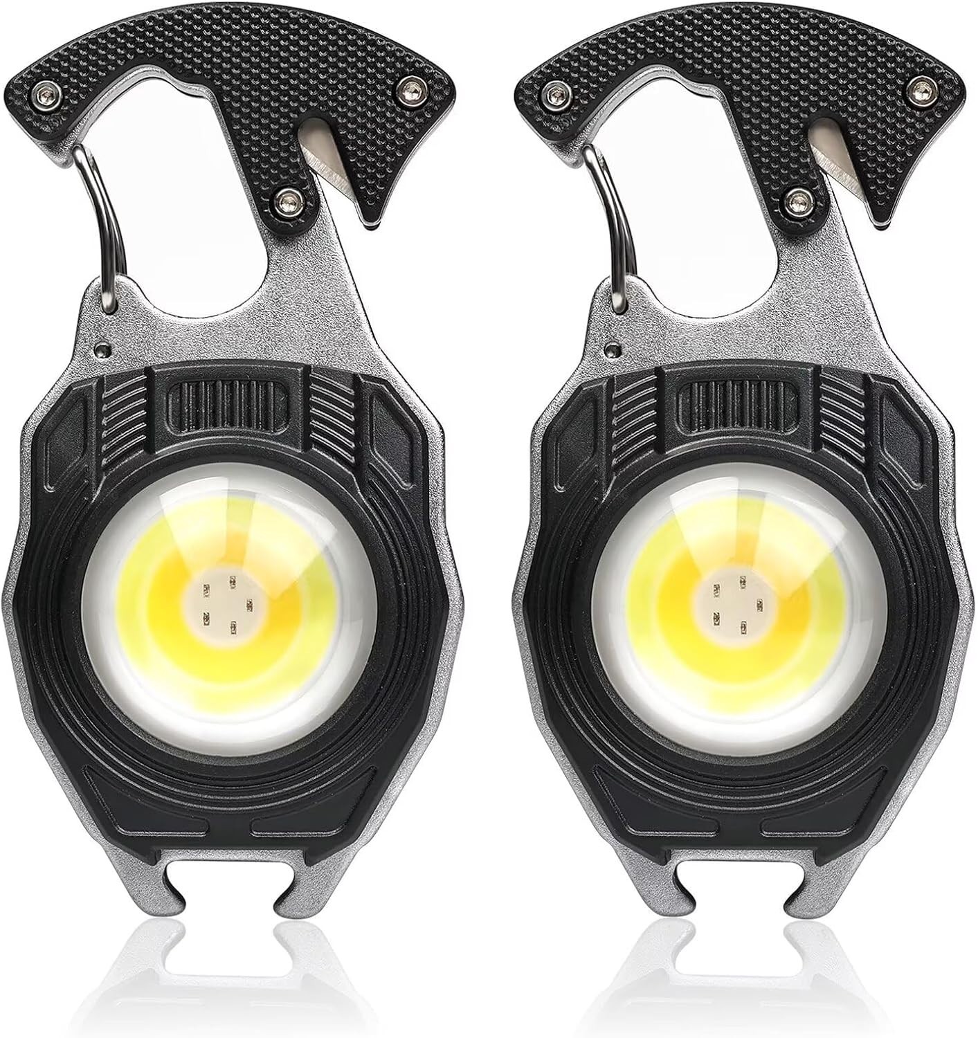 2 linternas llavero LED 1600 lum recargables impermeables 7 modos luz bolsillo
