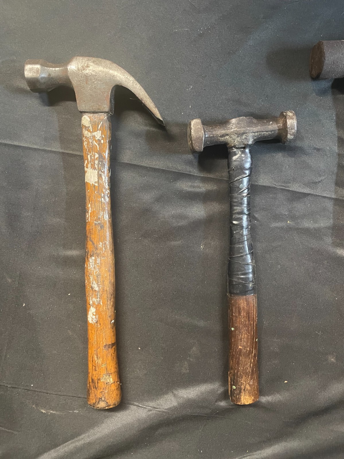 Vintage Ball Peen & Claw Hammer Lot - Forged Steel, Wood Handles, USA Made