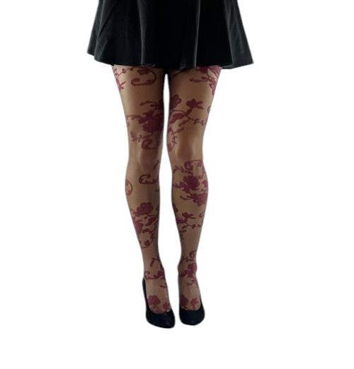 Stunning 2 Tone Flower Lace Tights (Made In Italy)
