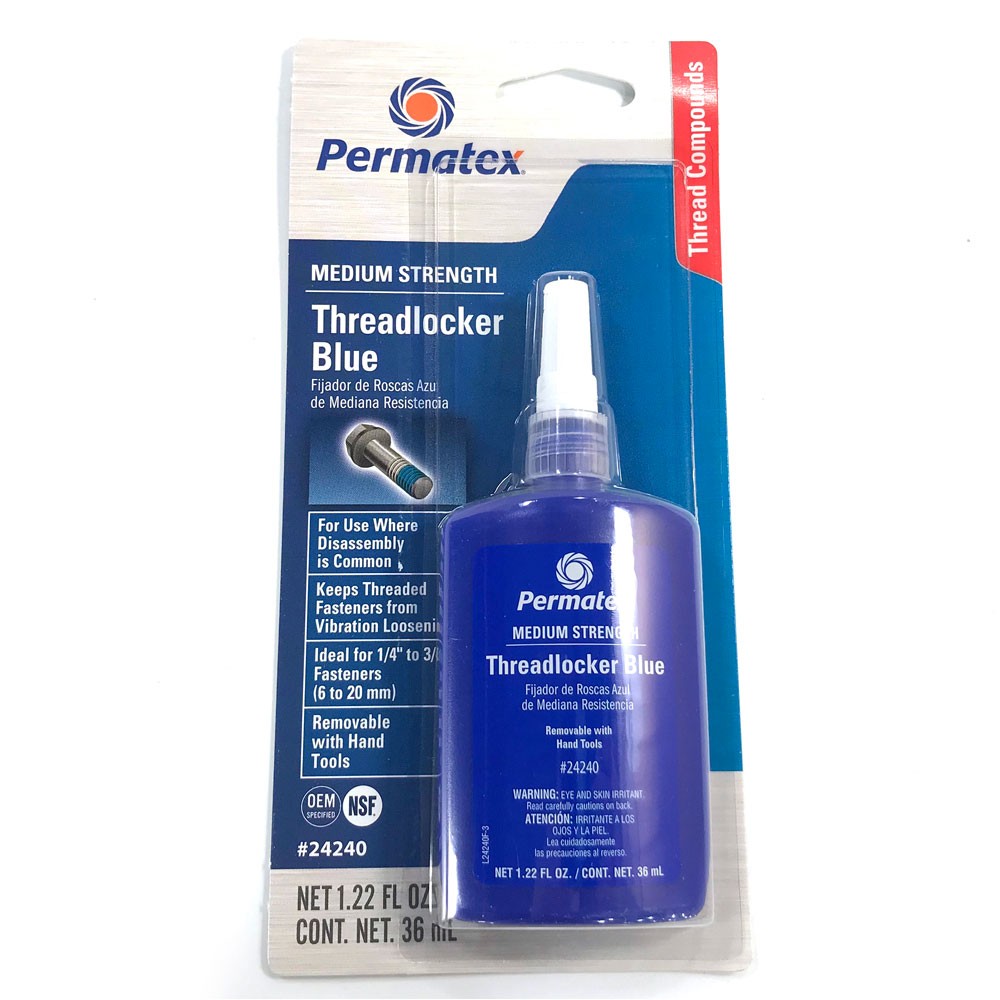 Permatex Thread Locker 24240; Blue Medium Strength, 1.22oz Squeeze Bottle