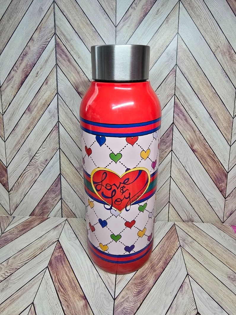 Brighton Red Love & Joy Stainless Steel Water Bottle Tumbler Excellent Condition