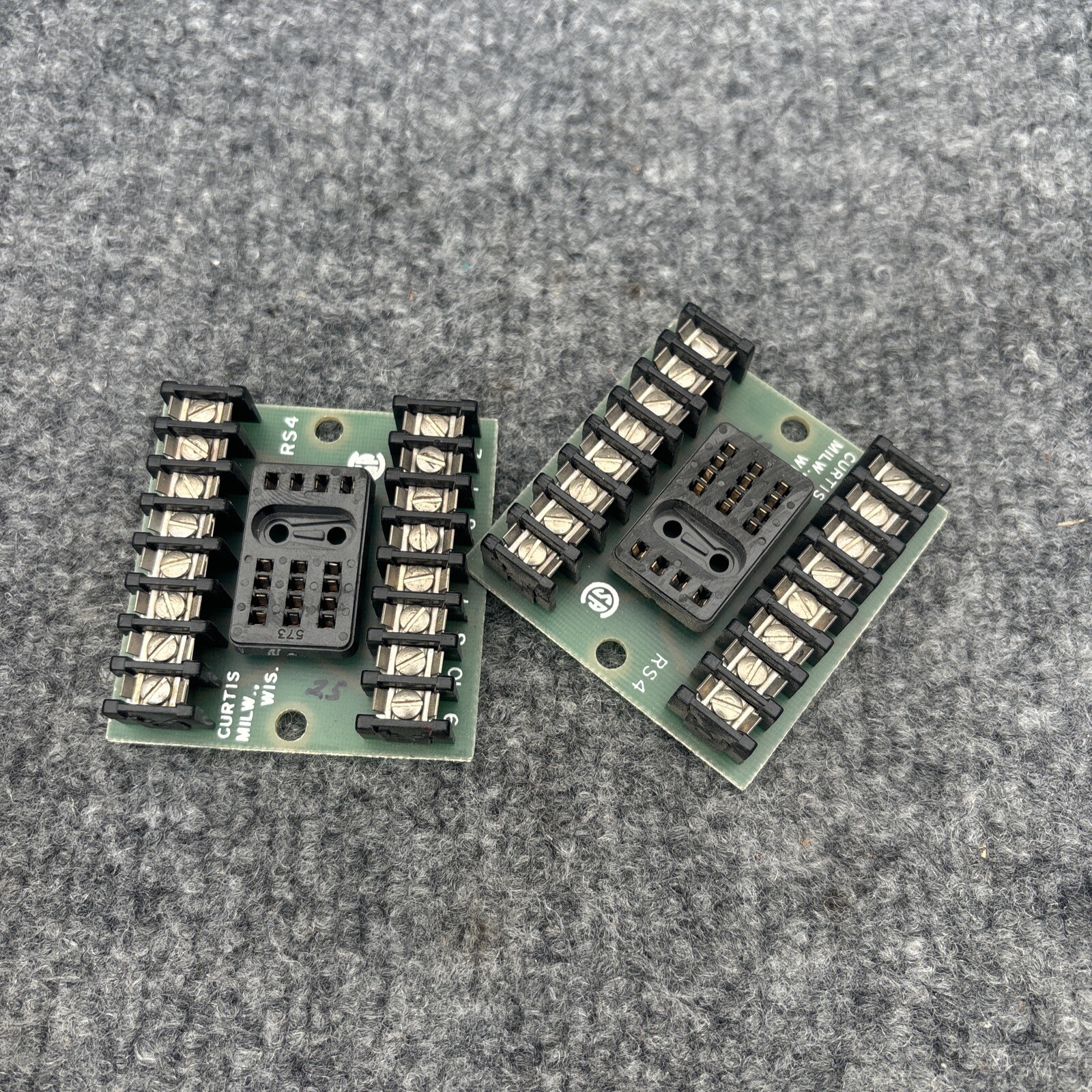 Lot Of 2 - Curtis RS4 Relay Socket Board Used