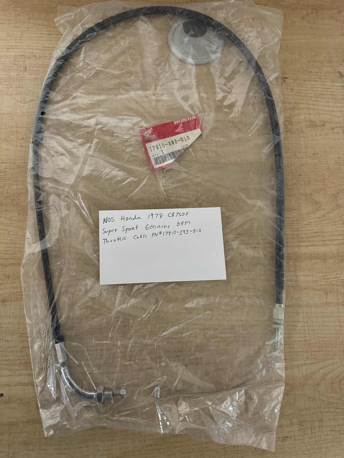 NOS Honda 1978 CB750 Super Sport Genuine OEM Throttle Cable Part # 17910-393-010