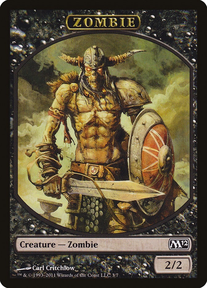 10 Token Cards - ZOMBIE Tokens - Magic 2012 (M12) - Magic MTG FTG