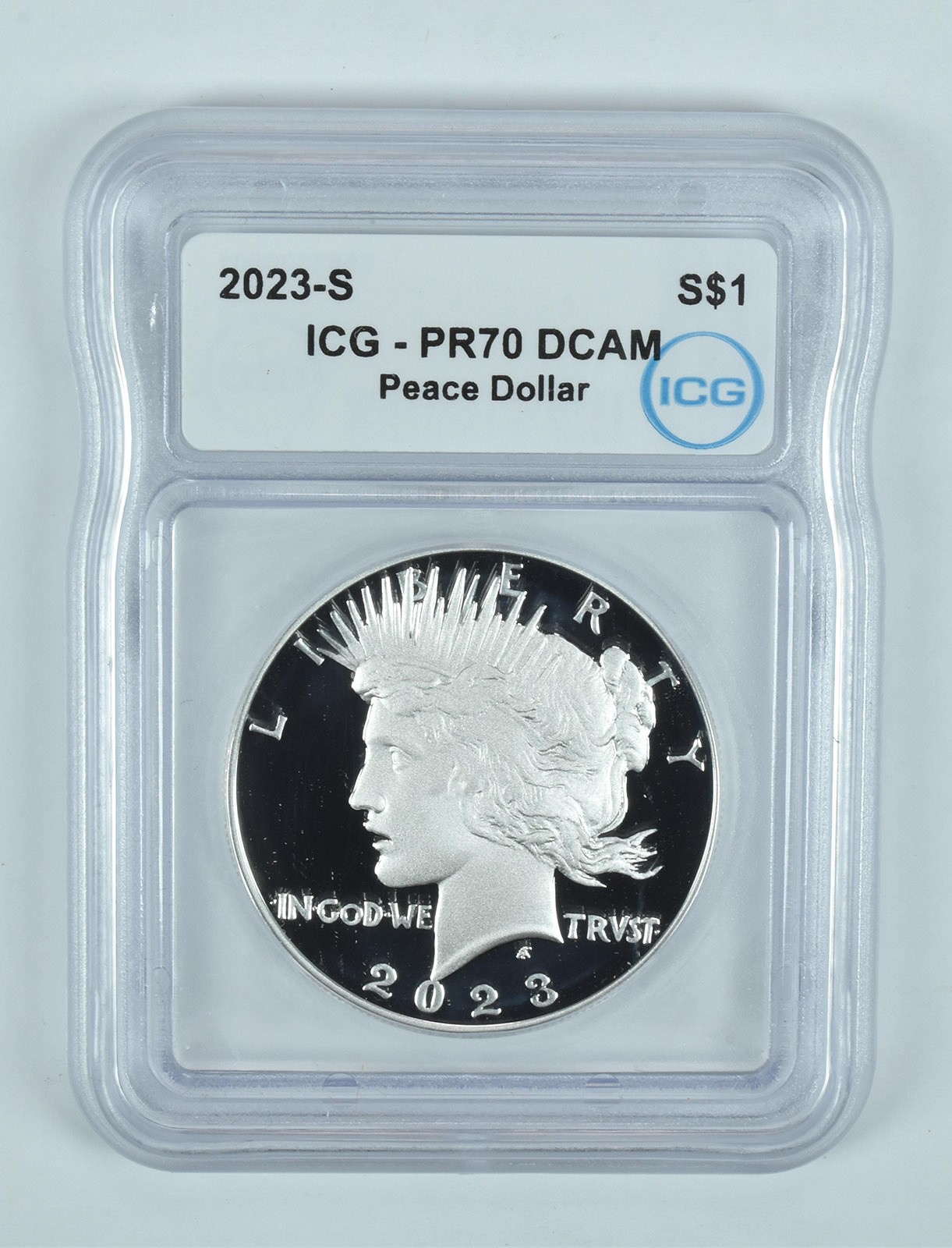 2023-S Peace Silver Dollar PR70 DCAM ICG