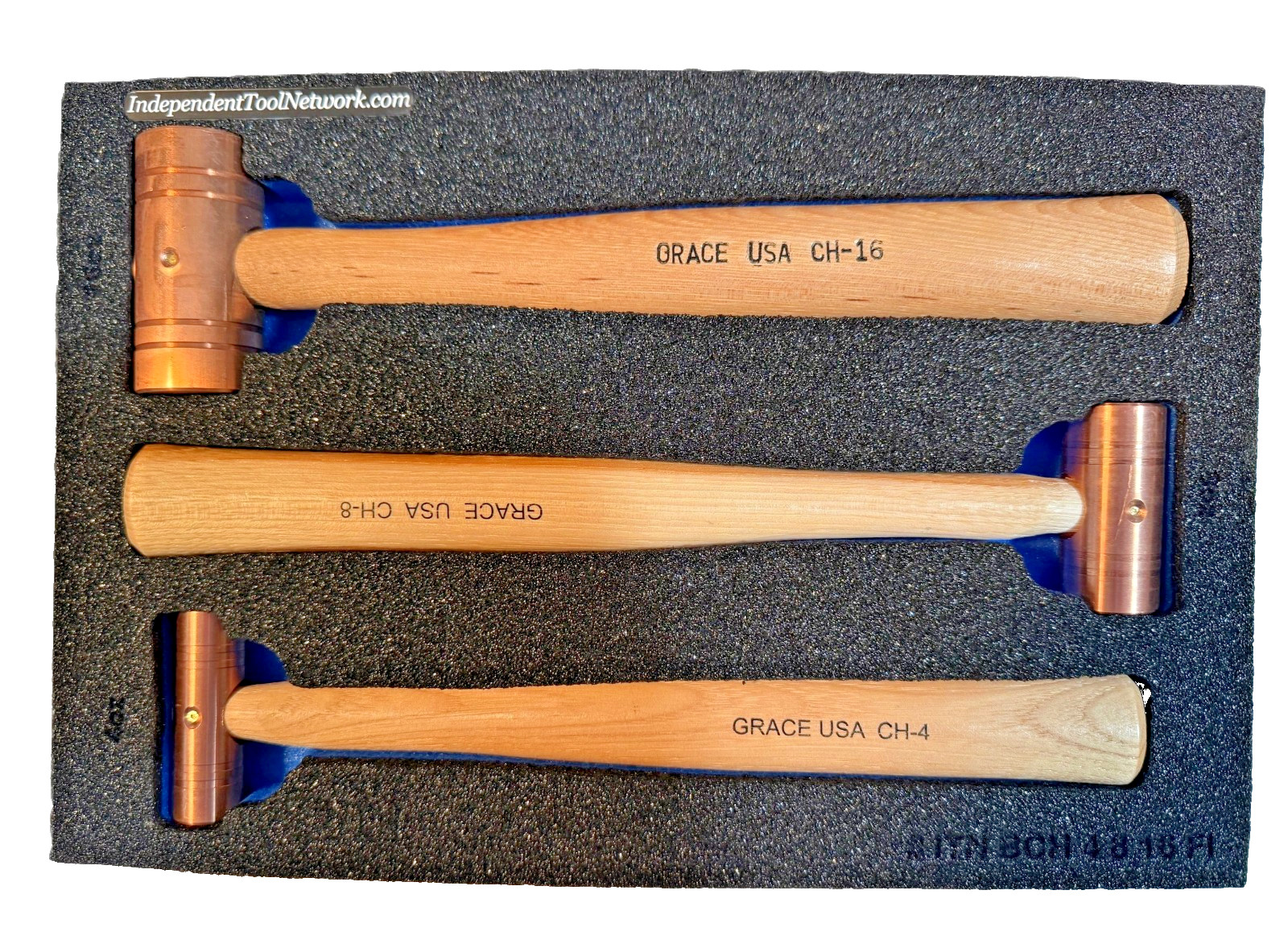 ITN BCH 4 8 16 FI-Foam Insert Tool Tray /Grace CH-4/CH-8/CH-16 Copper Hammer 3PC