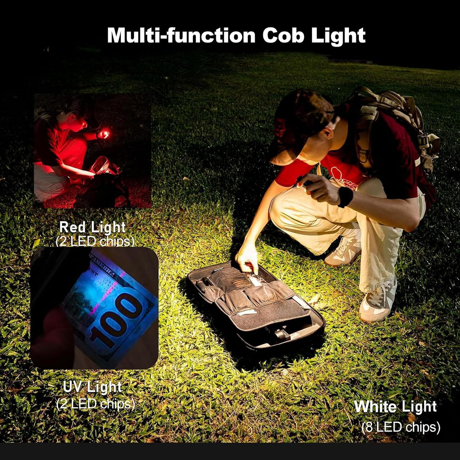 Tactical Flashlight High Lumens EDC USB-C Rechargeable with Digital Display