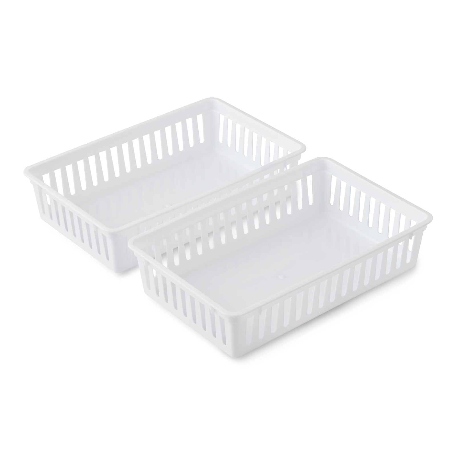 2Pack Plastic Drawer Organizer Storage Bin Set for Kitchen Desk Bathroom Drawer